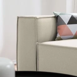 Ecksofa Kinx II Webstoff - Webstoff Osta: Altweiß - Longchair davorstehend rechts - Keine Funktion -Wohnzimmermöbel boutique en ligne ecksofa kinx ii webstoff longchair davorstehend rechts stoff osta altweiss 4648484