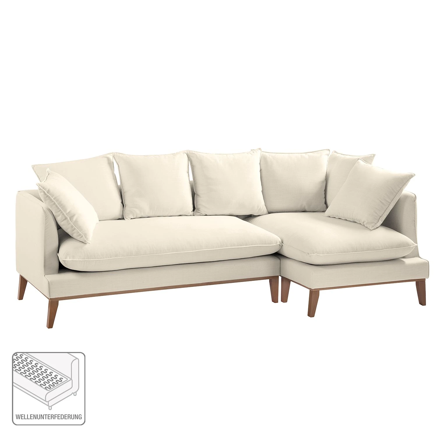 Eva Padberg Collection Ecksofa Lavina Webstoff - Stoff Moretey: Cremeweiß - Ottomane davorstehend rechts 2 Eva Padberg Collection Ecksofa Lavina Webstoff - Stoff Moretey: Cremeweiß - Ottomane davorstehend rechts – Bild 2