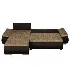 Fredriks Ecksofa Laza - mit Schlaffunktion - Kunstleder / Webstoff - Dunkelbraun / Cappuccino - Longchair davorstehend links -Wohnzimmermöbel boutique en ligne ecksofa laza mit schlaffunktion kunstleder webstoff longchair davorstehend links dunkelbraun cappuccino 4973356