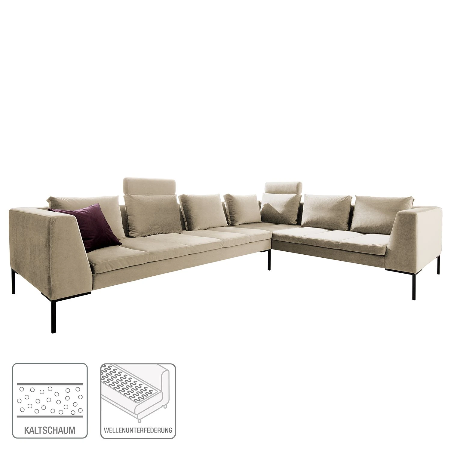 Studio Copenhagen Ecksofa Madison III - Samt - Samt Shyla: Beige - Ecke davorstehend rechts 2 Studio Copenhagen Ecksofa Madison III - Samt - Samt Shyla: Beige - Ecke davorstehend rechts – Bild 2