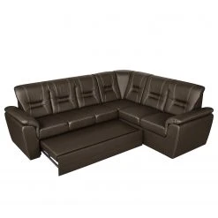 Modoform Ecksofa Marquette - mit Schlaffunktion - Kunstleder - Dunkelbraun - Ecke davorstehend rechts -Wohnzimmermöbel boutique en ligne ecksofa marquette mit schlaffunktion kunstleder dunkelbraun 2 sitzer davorstehend rechts 4085296