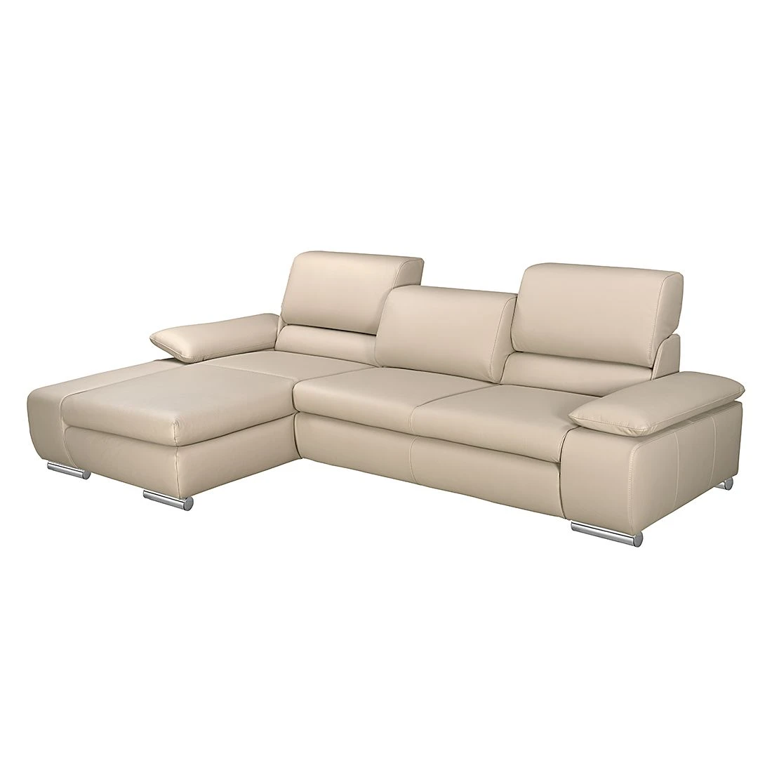 Fredriks Ecksofa Masca II Echtleder - Beige - Longchair davorstehend links - Schlaffunktion 1 Fredriks Ecksofa Masca II Echtleder - Beige - Longchair davorstehend links - Schlaffunktion