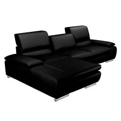 Fredriks Ecksofa Masca - Kunstleder Schwarz - Longchair davorstehend links - mit Schlaffunktion -Wohnzimmermöbel boutique en ligne ecksofa masca kunstleder schwarz longchair davorstehend links 471012