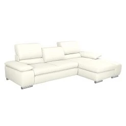 Fredriks Ecksofa Masca - Kunstleder Weiß - Longchair davorstehend rechts - ohne Schlaffunktion
