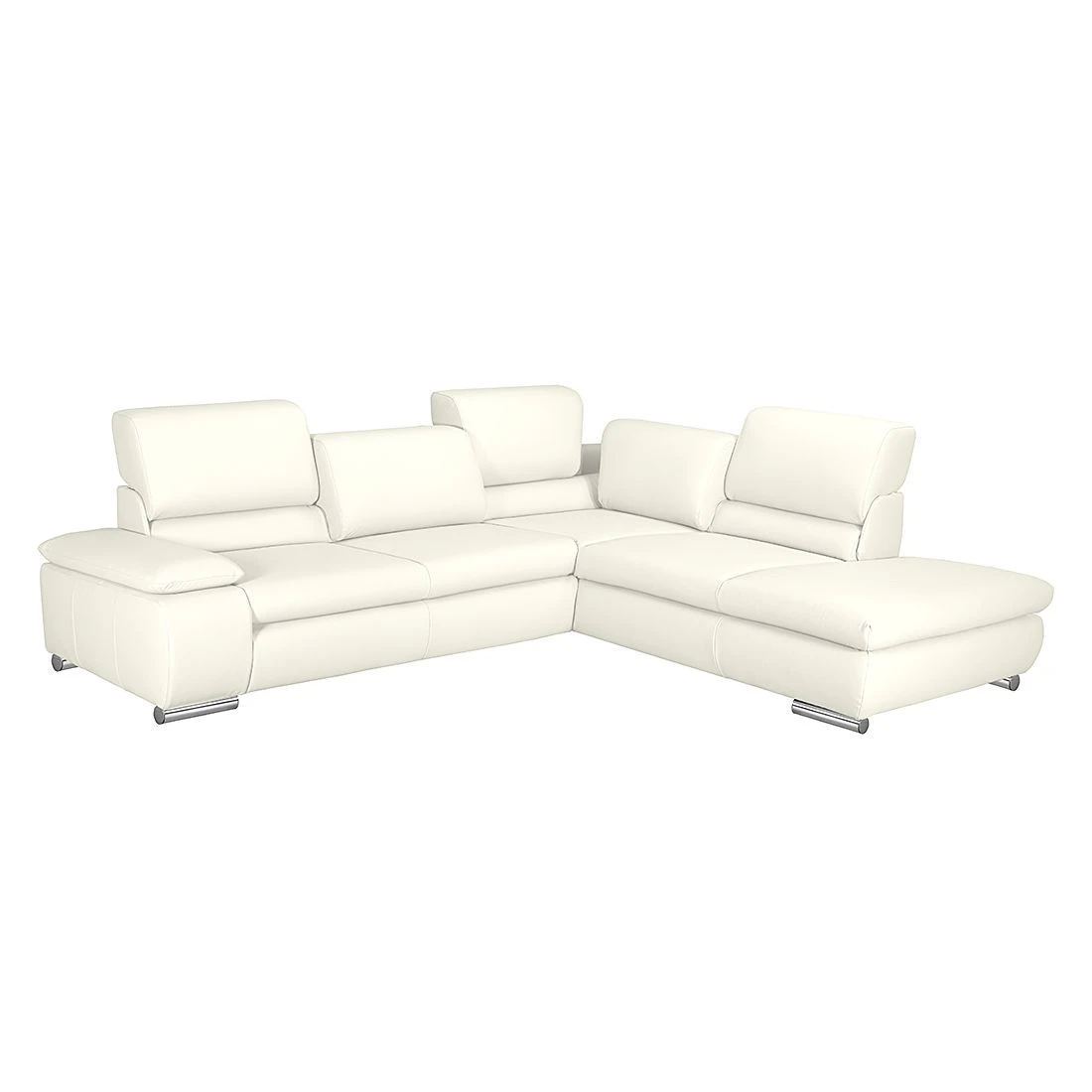 Fredriks Ecksofa Masca - Kunstleder Weiß - Ottomane davorstehend rechts - ohne Schlaffunktion 1 Fredriks Ecksofa Masca - Kunstleder Weiß - Ottomane davorstehend rechts - ohne Schlaffunktion