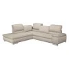 Fredriks Ecksofa Masca I Strukturstoff - Beige - Longchair davorstehend links - Schlaffunktion