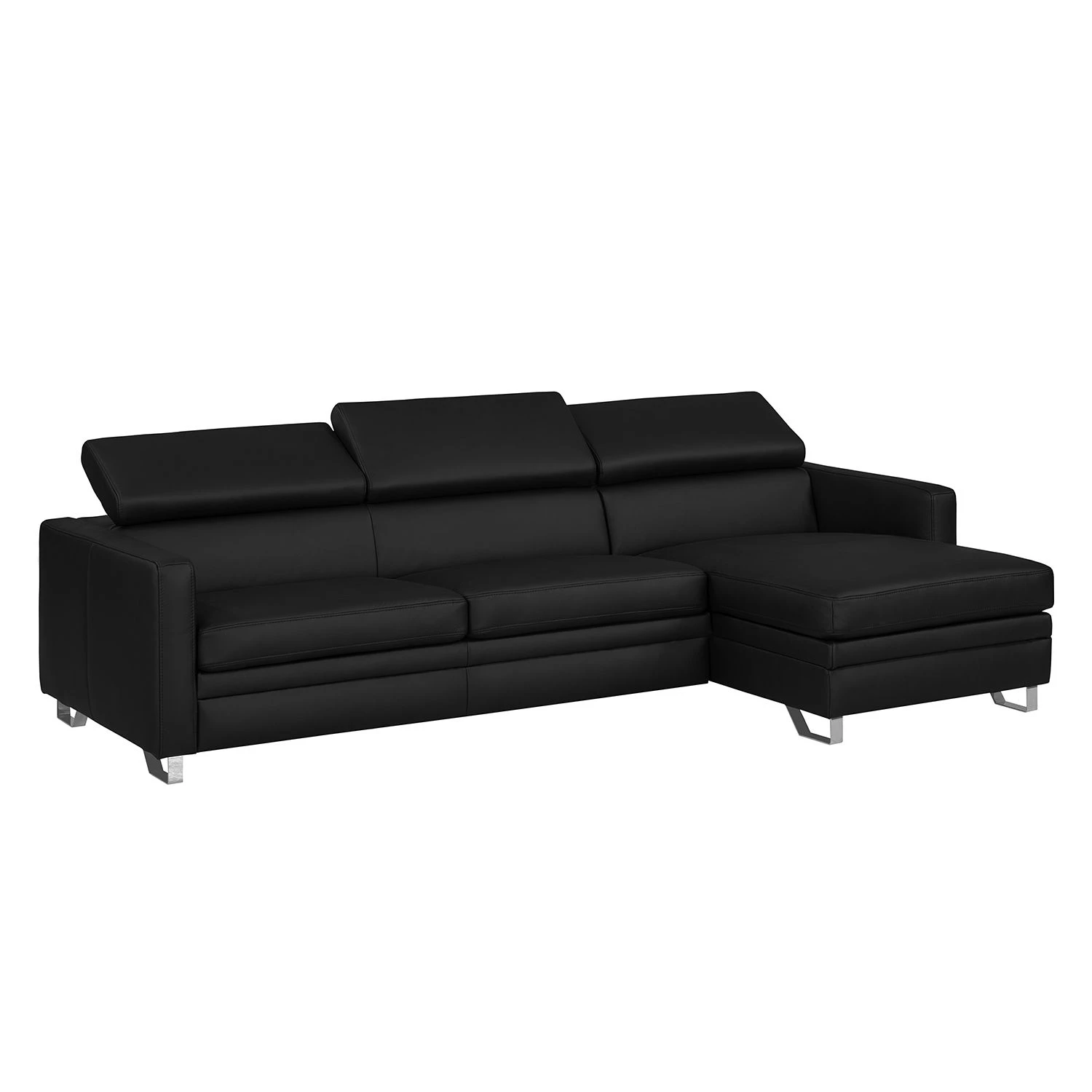 Fredriks Ecksofa Menfi II Echtleder - Schwarz - Longchair davorstehend rechts 1 Fredriks Ecksofa Menfi II Echtleder - Schwarz - Longchair davorstehend rechts