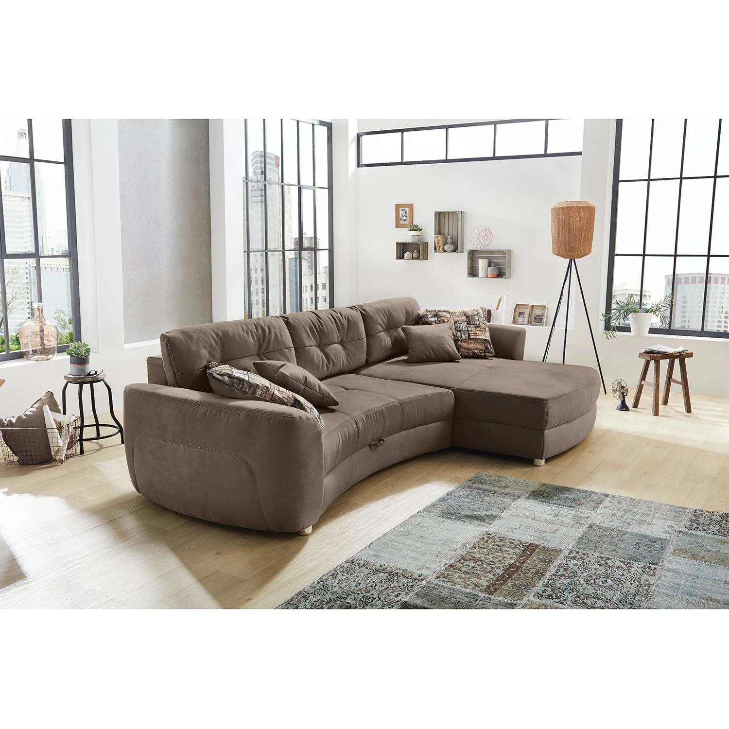 Loftscape Ecksofa Milligan (mit Schlaffunktion) - Taupe - Longchair davorstehend rechts 3 Loftscape Ecksofa Milligan (mit Schlaffunktion) - Taupe - Longchair davorstehend rechts – Bild 3