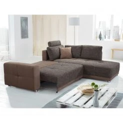 Fredriks Ecksofa Chuck - (mit Schlaffunktion / beidseitig montierbar) - Microfaser / Strukturstoff - Braun -Wohnzimmermöbel boutique en ligne ecksofa nango ii mit schlaffunktion microfaser strukturstoff ottomane beidseitig montierbar braun 2014270