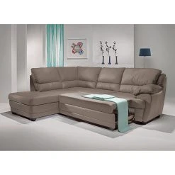 Cotta Ecksofa Kevin (mit Schlaffunktion) - Echtleder Taupe - Ottomane davorstehend links -Wohnzimmermöbel boutique en ligne ecksofa nebolo mit schlaffunktion echtleder taupe ottomane davorstehend links 343490