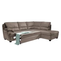 Cotta Ecksofa Kevin (mit Schlaffunktion) - Echtleder Taupe - Ottomane davorstehend rechts -Wohnzimmermöbel boutique en ligne ecksofa nebolo mit schlaffunktion echtleder taupe ottomane davorstehend rechts 343433