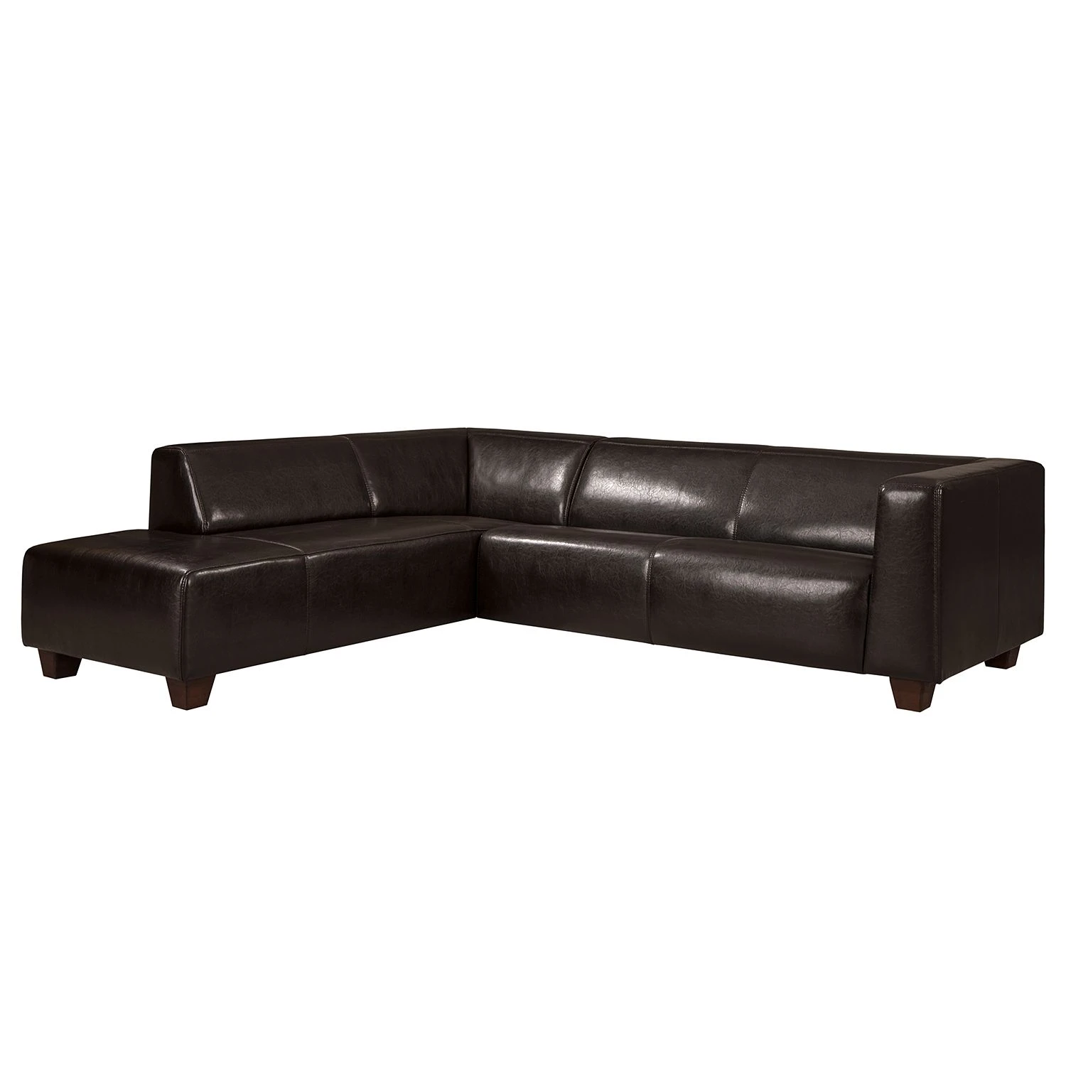 Maison Belfort Ecksofa Nespolo Echtleder Dunkelbraun - Ottomane davorstehend links 1 Maison Belfort Ecksofa Nespolo Echtleder Dunkelbraun - Ottomane davorstehend links