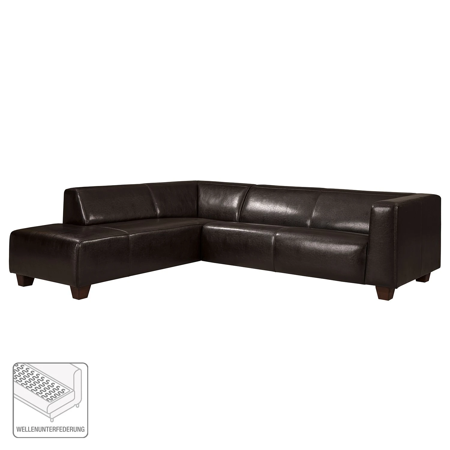 Maison Belfort Ecksofa Nespolo Kunstleder Dunkelbraun - Ottomane davorstehend links 2 Maison Belfort Ecksofa Nespolo Kunstleder Dunkelbraun - Ottomane davorstehend links – Bild 2