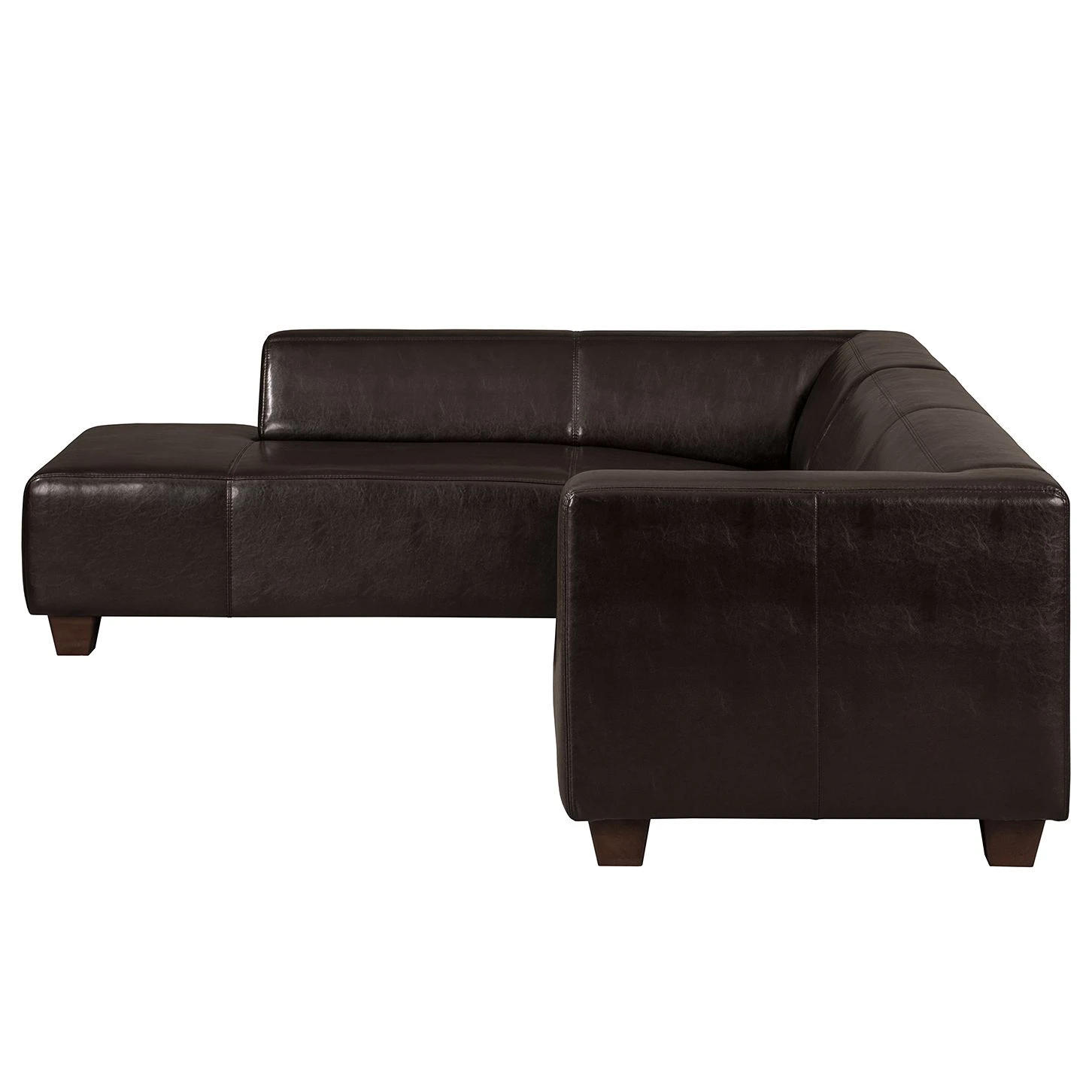 Maison Belfort Ecksofa Nespolo Kunstleder Dunkelbraun - Ottomane davorstehend links 5 Maison Belfort Ecksofa Nespolo Kunstleder Dunkelbraun - Ottomane davorstehend links – Bild 5