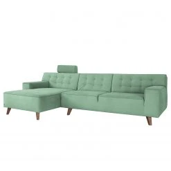 Tom Tailor Ecksofa Nordic Chic III Webstoff - Mintgrün - Longchair davorstehend links