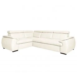 Loftscape Ecksofa Olival I Echtleder - Altweiß - Ecke davorstehend rechts