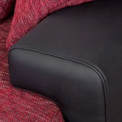 Fredriks Ecksofa Dulmen (mit Schlaffunktion) - Kunstleder/Strukturstoff - Longchair beidseitig montierbar - Schwarz / Rot -Wohnzimmermöbel boutique en ligne ecksofa palma mit schlaffunktion kunstleder strukturstoff schwarz rot 1151002