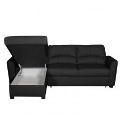 Modoform Ecksofa Parilla (mit Schlaffunktion) - Echtleder - Schwarz - Breite: 229 cm - Longchair davorstehend links -Wohnzimmermöbel boutique en ligne ecksofa parilla mit schlaffunktion echtleder longchair davorstehend links schwarz 239 cm 4383140