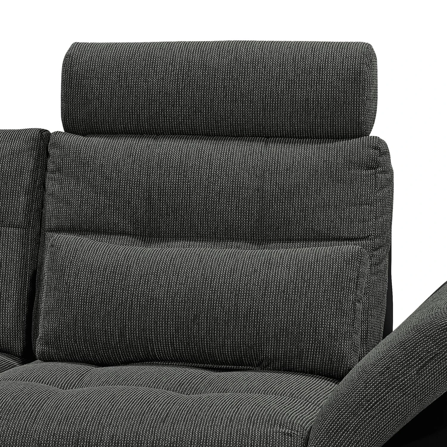 Fredriks Ecksofa Puntiro (mit Schlaffunktion) - Kunstleder Lilo / Strukturstoff Satur: Schwarz / Anthrazit - Ottomane davorstehend links 10 Fredriks Ecksofa Puntiro (mit Schlaffunktion) - Kunstleder Lilo / Strukturstoff Satur: Schwarz / Anthrazit - Ottomane davorstehend links – Bild 10