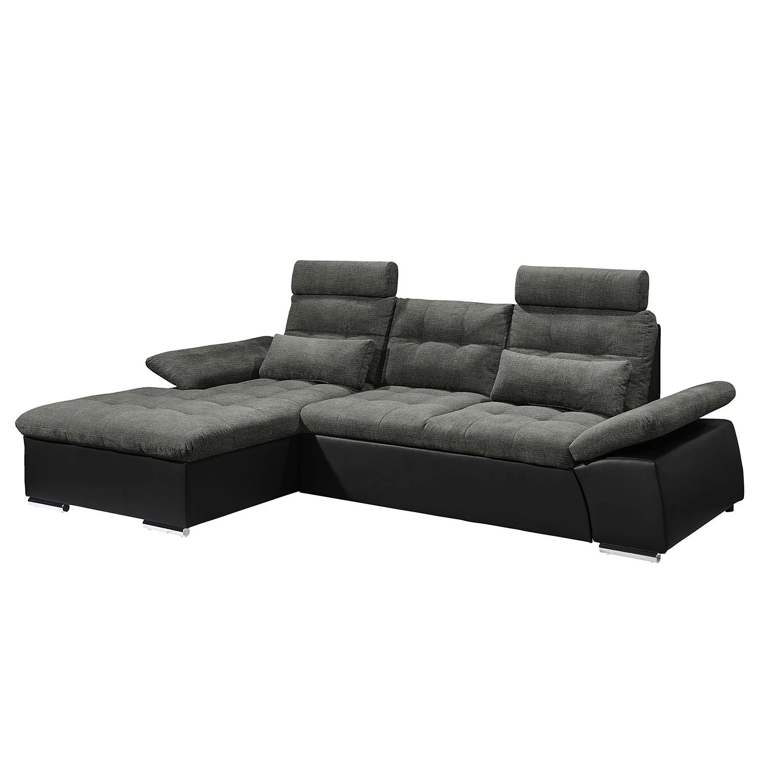 Fredriks Ecksofa Puntiro (mit Schlaffunktion) - Kunstleder / Webstoff - Kunstleder Lilo / Strukturstoff Satur: Schwarz / Anthrazit 1 Fredriks Ecksofa Puntiro (mit Schlaffunktion) - Kunstleder / Webstoff - Kunstleder Lilo / Strukturstoff Satur: Schwarz / Anthrazit