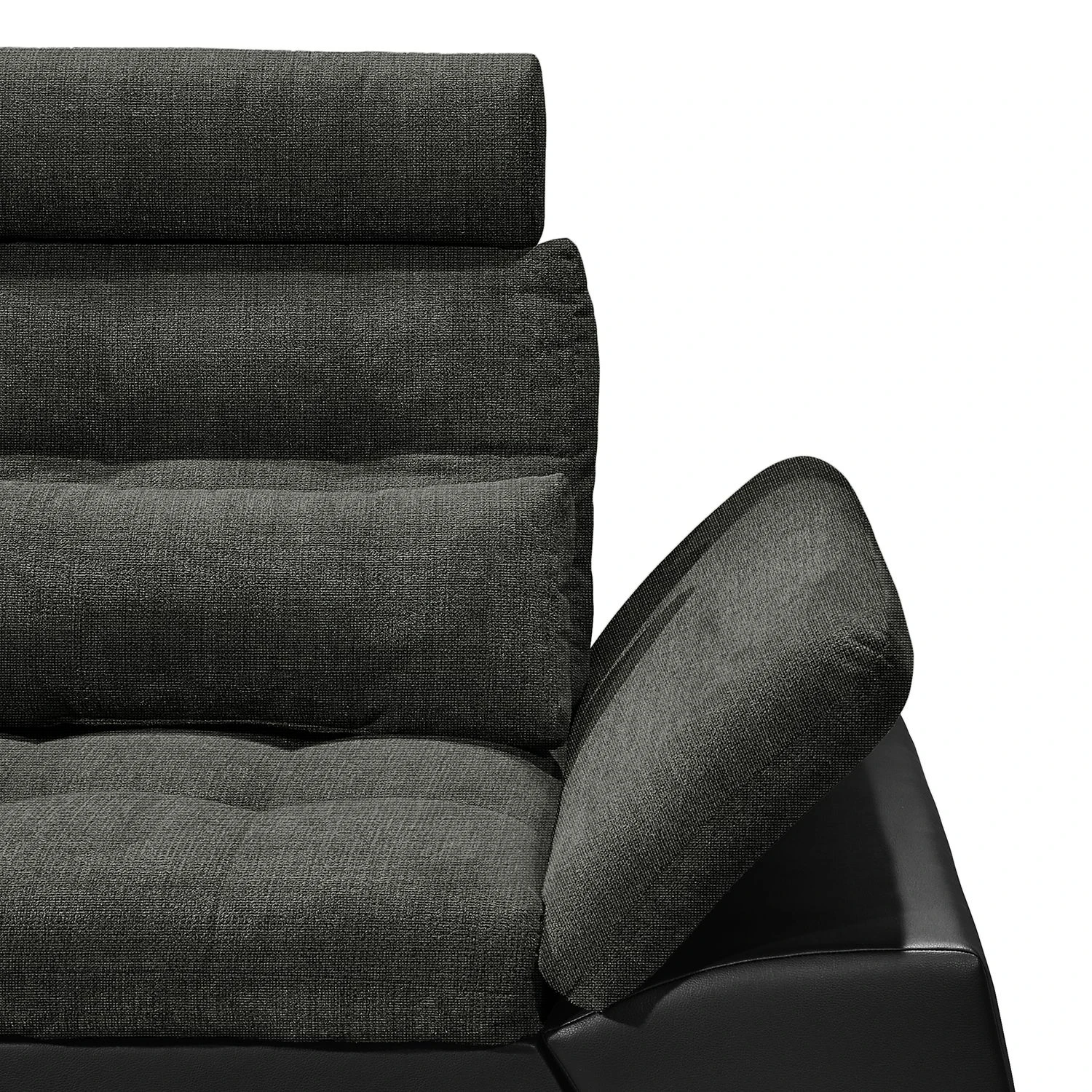 Fredriks Ecksofa Puntiro (mit Schlaffunktion) - Kunstleder / Webstoff - Kunstleder Lilo / Strukturstoff Satur: Schwarz / Anthrazit 5 Fredriks Ecksofa Puntiro (mit Schlaffunktion) - Kunstleder / Webstoff - Kunstleder Lilo / Strukturstoff Satur: Schwarz / Anthrazit – Bild 5