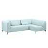 Fredriks Ecksofa Rosewood Webstoff - Pastellblau - Ottomane davorstehend rechts - Ohne Hocker