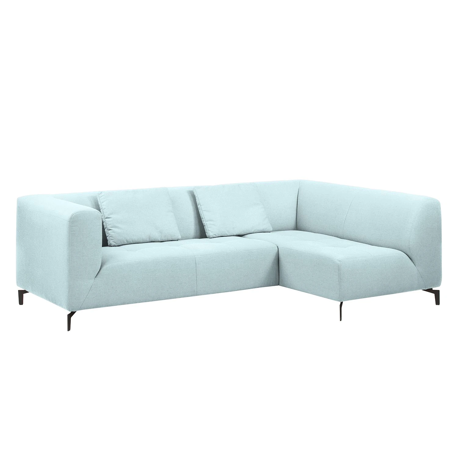 Fredriks Ecksofa Rosewood Webstoff - Pastellblau - Ottomane davorstehend rechts - Ohne Hocker 1 Fredriks Ecksofa Rosewood Webstoff - Pastellblau - Ottomane davorstehend rechts - Ohne Hocker