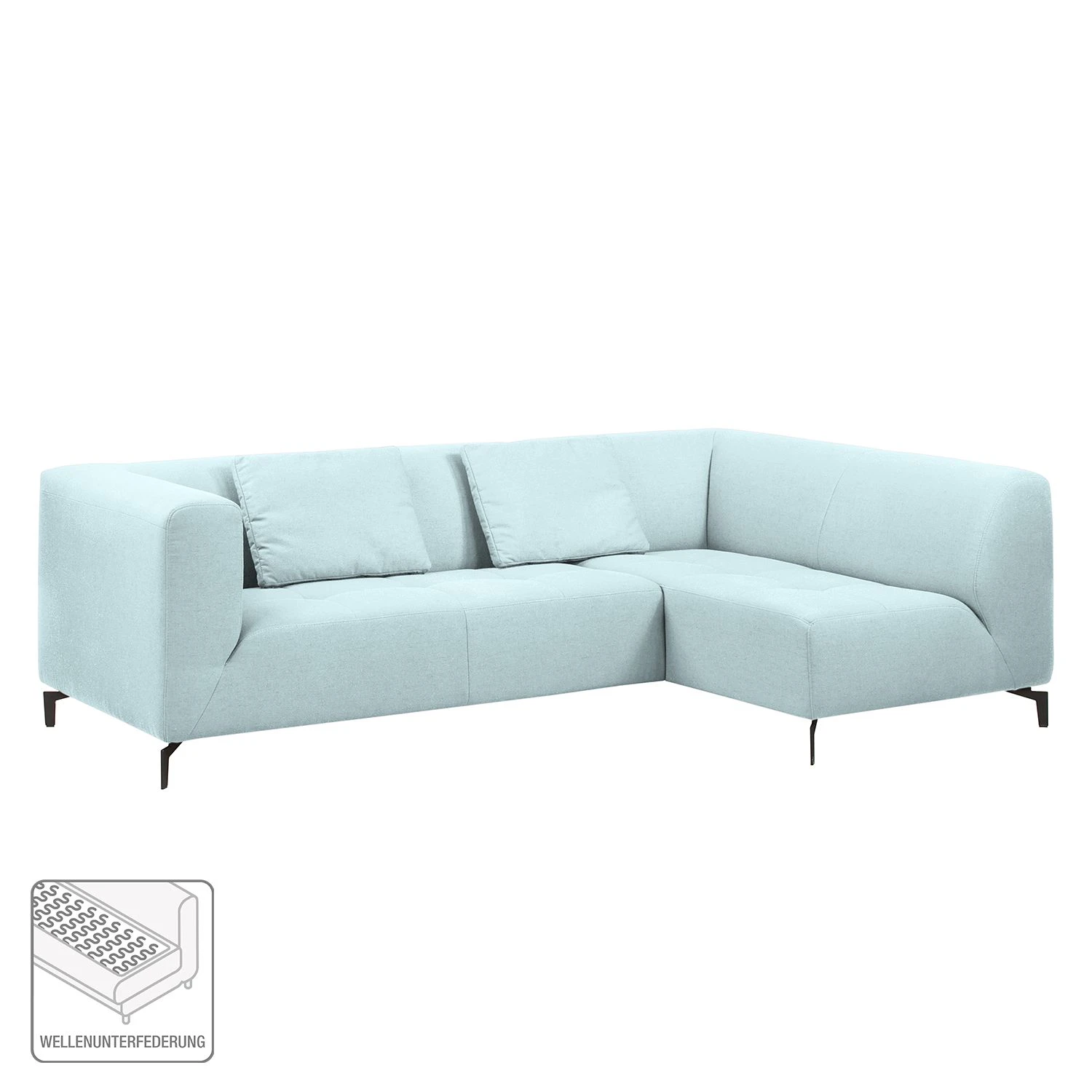 Fredriks Ecksofa Rosewood Webstoff - Pastellblau - Ottomane davorstehend rechts - Ohne Hocker 2 Fredriks Ecksofa Rosewood Webstoff - Pastellblau - Ottomane davorstehend rechts - Ohne Hocker – Bild 2