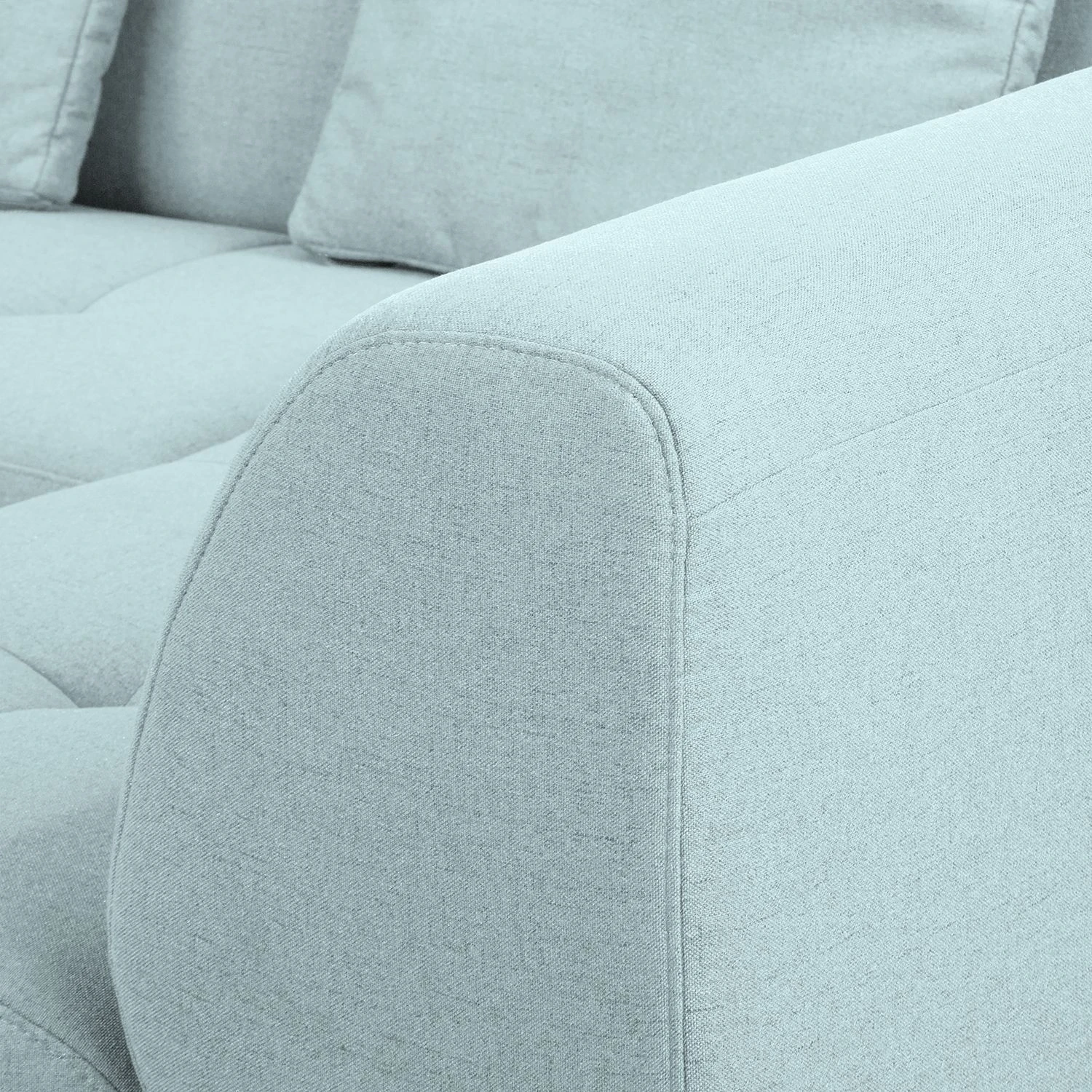 Fredriks Ecksofa Rosewood Webstoff - Pastellblau - Ottomane davorstehend rechts - Ohne Hocker 12 Fredriks Ecksofa Rosewood Webstoff - Pastellblau - Ottomane davorstehend rechts - Ohne Hocker – Bild 12