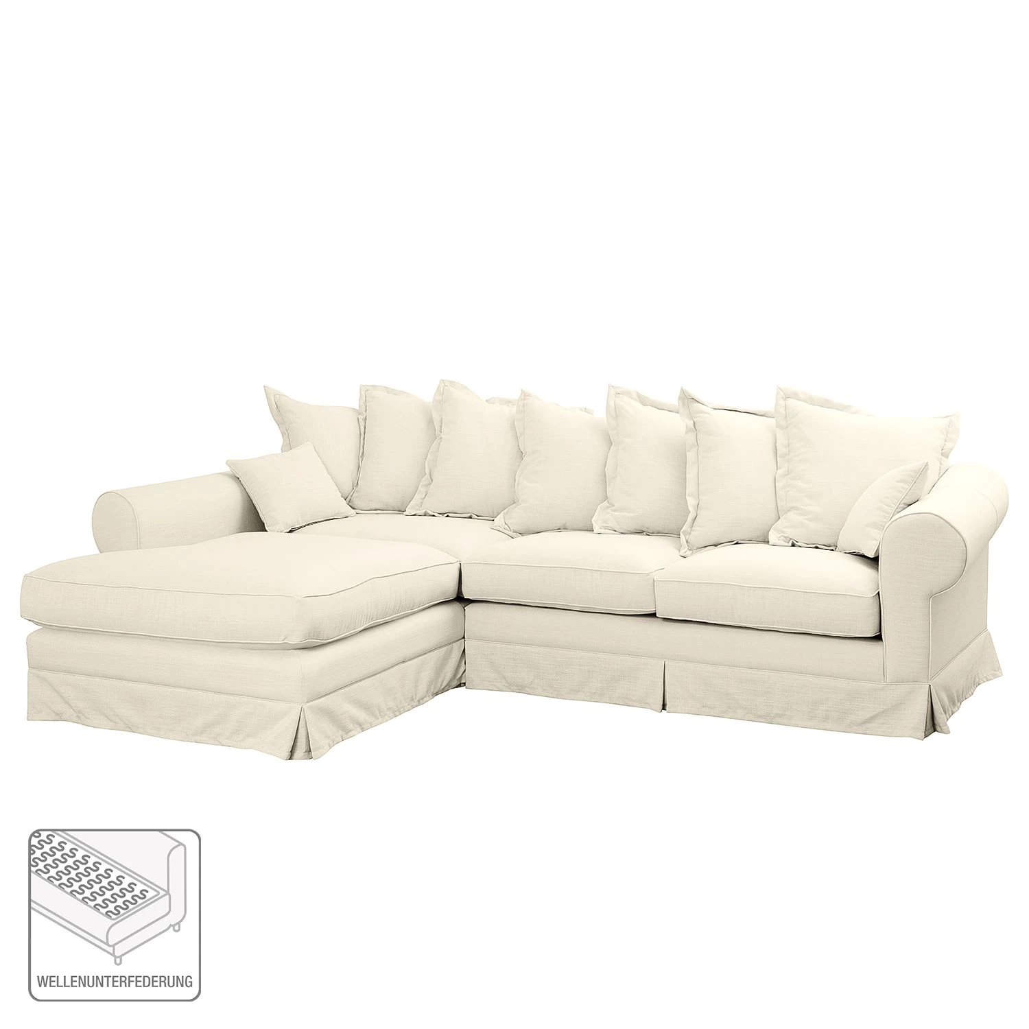 Maison Belfort Ecksofa Saltum Webstoff - Cremeweiß - Longchair davorstehend links 2 Maison Belfort Ecksofa Saltum Webstoff - Cremeweiß - Longchair davorstehend links – Bild 2
