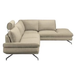 Loftscape Ecksofa Sharon - Webstoff Beige - Ottomane davorstehend rechts - Mit 2 Kopfstützen -Wohnzimmermöbel boutique en ligne ecksofa sharon webstoff beige ottomane davorstehend rechts 414034
