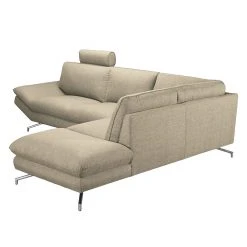Loftscape Ecksofa Sharon - Webstoff Beige - Ottomane davorstehend rechts - Mit 2 Kopfstützen -Wohnzimmermöbel boutique en ligne ecksofa sharon webstoff beige ottomane davorstehend rechts 414038