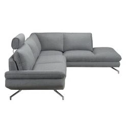 Loftscape Ecksofa Sharon - Webstoff Grau - Ottomane davorstehend rechts - Mit 2 Kopfstützen -Wohnzimmermöbel boutique en ligne ecksofa sharon webstoff grau ottomane davorstehend rechts 414265