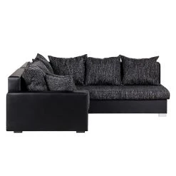 Fredriks Ecksofa Sibenik - Kunstleder / Strukturstoff Schwarz / Grau - Longchair davorstehend rechts - Ohne Hocker -Wohnzimmermöbel boutique en ligne ecksofa sibenik kunstleder schwarz strukturstoff schwarz grau ottomane davorstehend rechts 399248