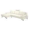 Loftscape Ecksofa Silvano - Kunstleder Weiß - Longchair davorstehend links - mit 1 Kopfstütze