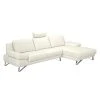 Loftscape Ecksofa Silvano - Kunstleder Weiß - Longchair davorstehend rechts - ohne Kopfstütze