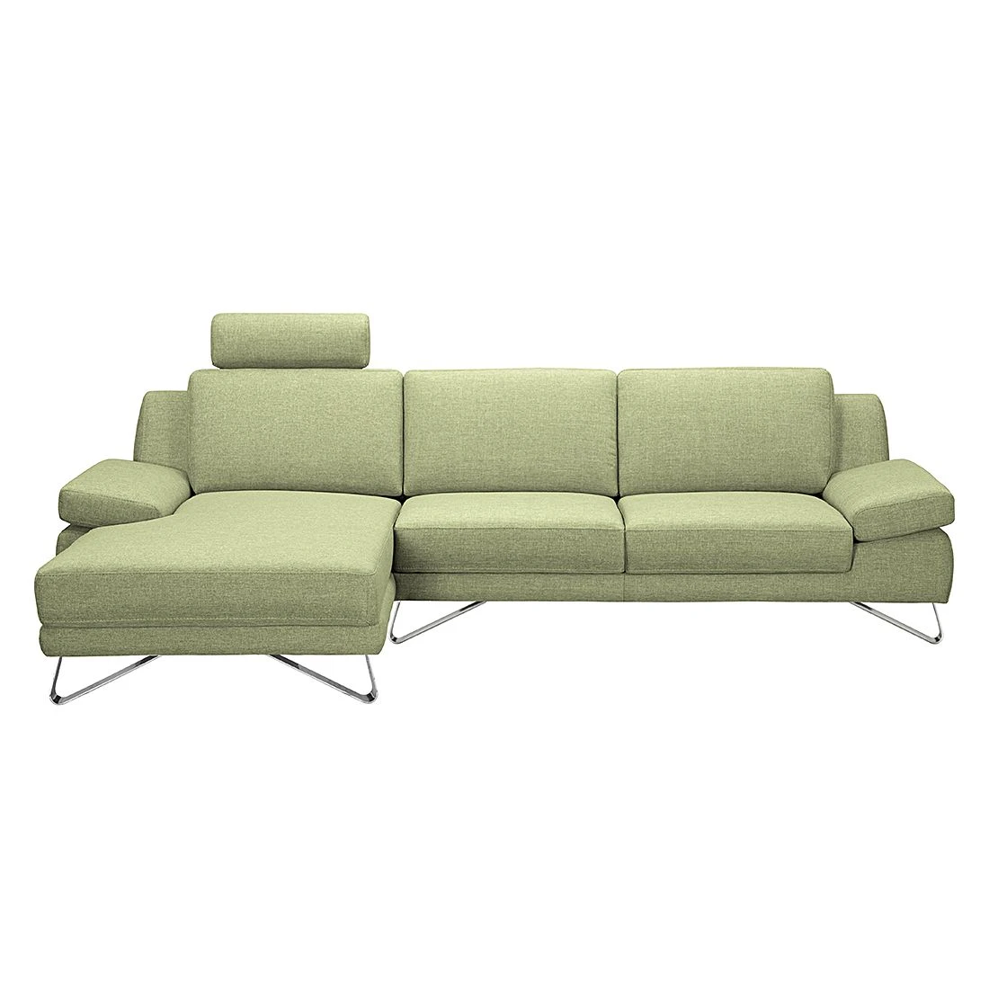 Loftscape Ecksofa Silvano - Webstoff Grün - Longchair davorstehend links - ohne Kopfstütze 1 Loftscape Ecksofa Silvano - Webstoff Grün - Longchair davorstehend links - ohne Kopfstütze