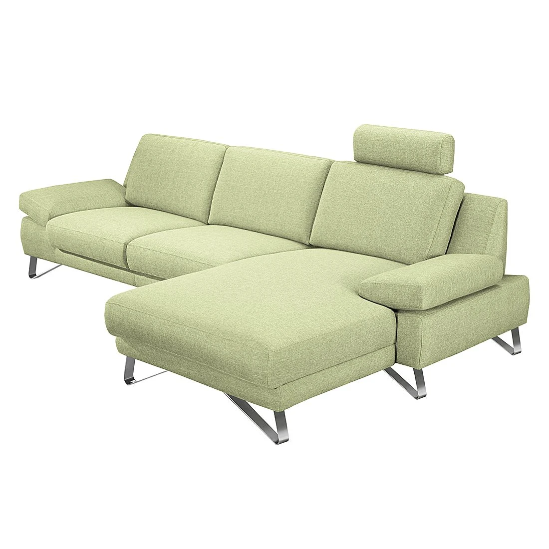 Loftscape Ecksofa Silvano - Webstoff Grün - Longchair davorstehend rechts - mit 1 Kopfstütze 3 Loftscape Ecksofa Silvano - Webstoff Grün - Longchair davorstehend rechts - mit 1 Kopfstütze – Bild 3