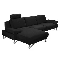 Loftscape Ecksofa Silvano - Webstoff Schwarz - Longchair davorstehend links - ohne Kopfstütze -Wohnzimmermöbel boutique en ligne ecksofa silvano webstoff schwarz longchair davorstehend links 514175