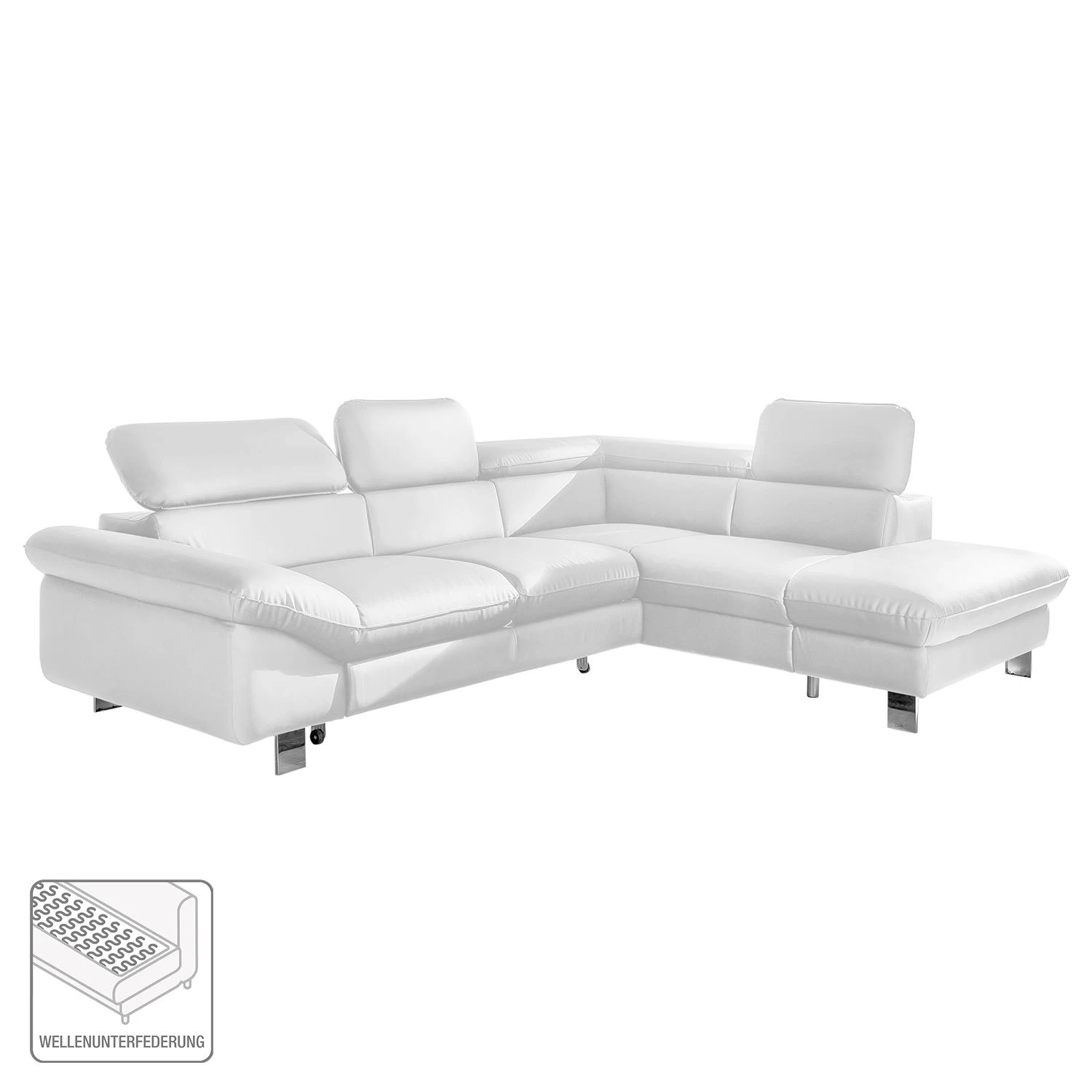 Cotta Ecksofa Waiho Kunstleder - Weiß - Longchair davorstehend rechts - Relaxfunktion - Bettkasten - Schlaffunktion 2 Cotta Ecksofa Waiho Kunstleder - Weiß - Longchair davorstehend rechts - Relaxfunktion - Bettkasten - Schlaffunktion – Bild 2