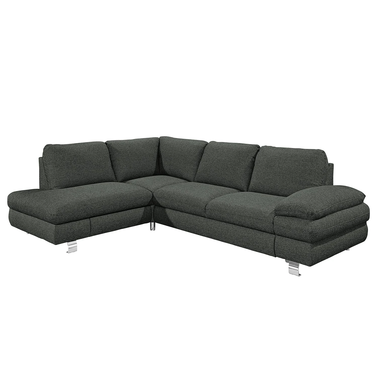 Loftscape Ecksofa Wasillas Webstoff - Anthrazit - Longchair davorstehend links - Bettkasten - Schlaffunktion 1 Loftscape Ecksofa Wasillas Webstoff - Anthrazit - Longchair davorstehend links - Bettkasten - Schlaffunktion