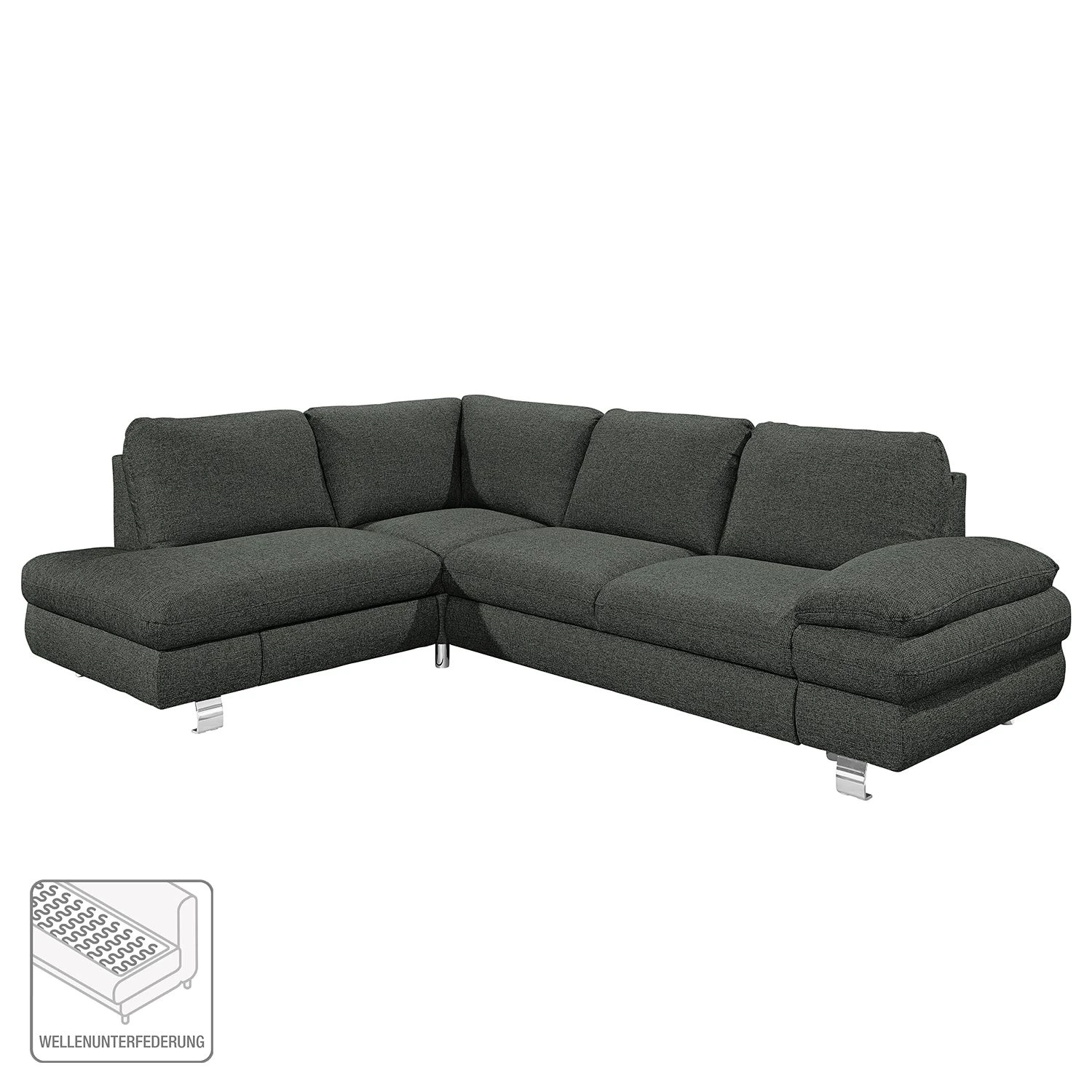 Loftscape Ecksofa Wasillas Webstoff - Anthrazit - Longchair davorstehend links - Bettkasten - Schlaffunktion 2 Loftscape Ecksofa Wasillas Webstoff - Anthrazit - Longchair davorstehend links - Bettkasten - Schlaffunktion – Bild 2