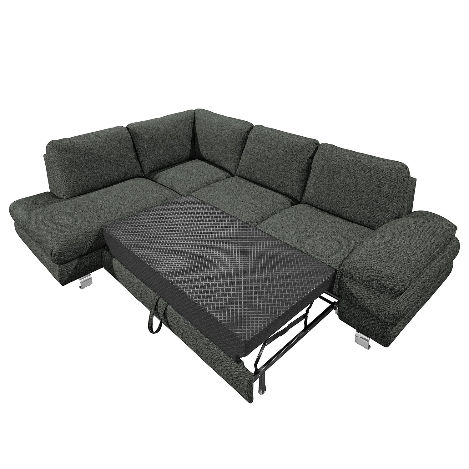 Loftscape Ecksofa Wasillas Webstoff - Anthrazit - Longchair davorstehend links - Bettkasten - Schlaffunktion 8 Loftscape Ecksofa Wasillas Webstoff - Anthrazit - Longchair davorstehend links - Bettkasten - Schlaffunktion – Bild 8