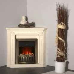 Montreux Elektro-Eckkamin Georgia - Cremeweiß -Wohnzimmermöbel boutique en ligne elektroeckkamin georgia cremeweiss 4169624