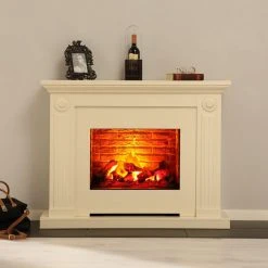 Montreux Elektrokamin Sommatino - Cremeweiß -Wohnzimmermöbel boutique en ligne elektrokamin sommatino cremeweiss 3476125