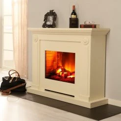 Montreux Elektrokamin Sommatino - Cremeweiß -Wohnzimmermöbel boutique en ligne elektrokamin sommatino cremeweiss 3476153