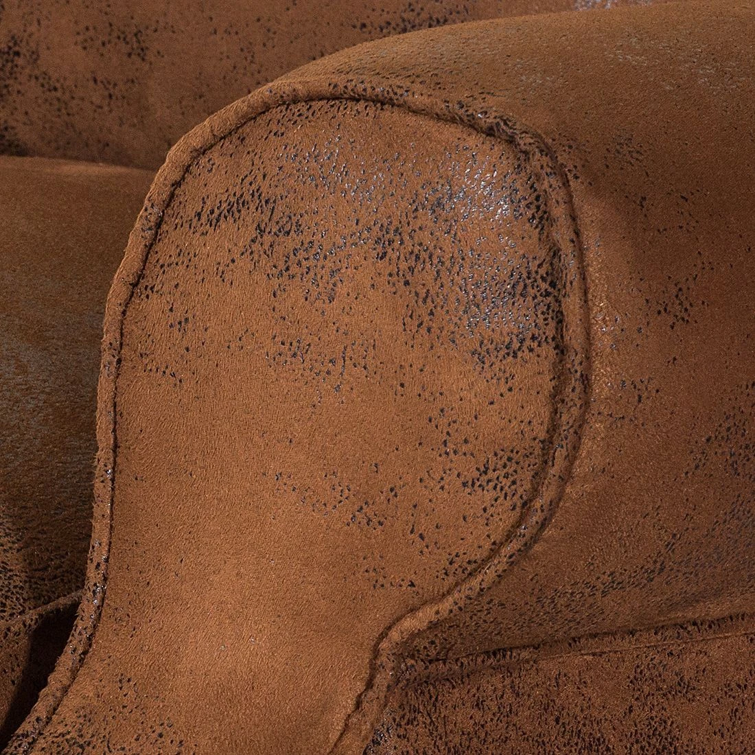 Ars manufacti Ohrensessel Naru - Antiklederoptik Braun - Stoff Bena Braun 4 Ars manufacti Ohrensessel Naru - Antiklederoptik Braun - Stoff Bena Braun – Bild 4