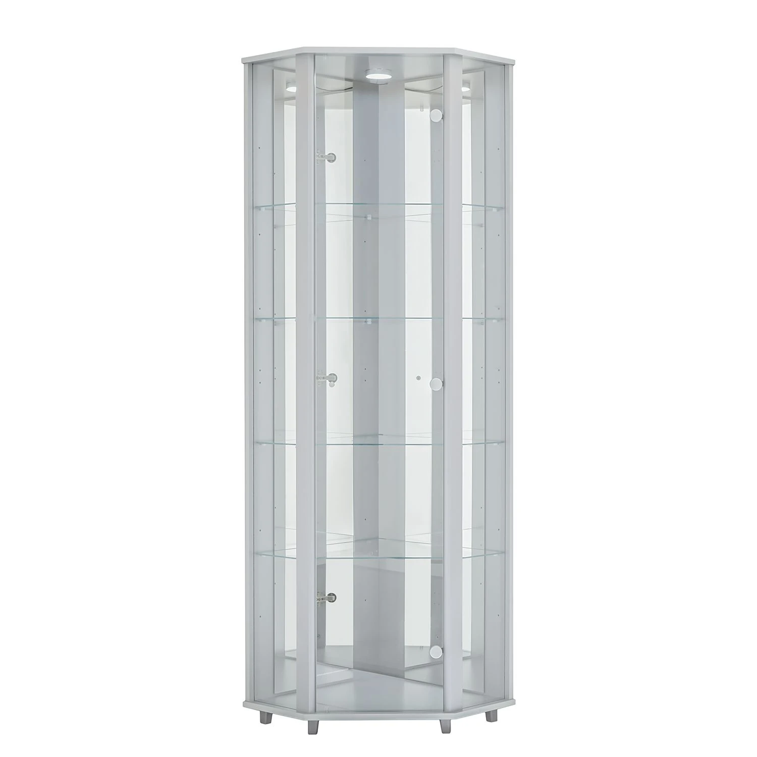 Fredriks Eckvitrine Amalia I - Inkl. Beleuchtung - Weiß 1 Fredriks Eckvitrine Amalia I - Inkl. Beleuchtung - Weiß