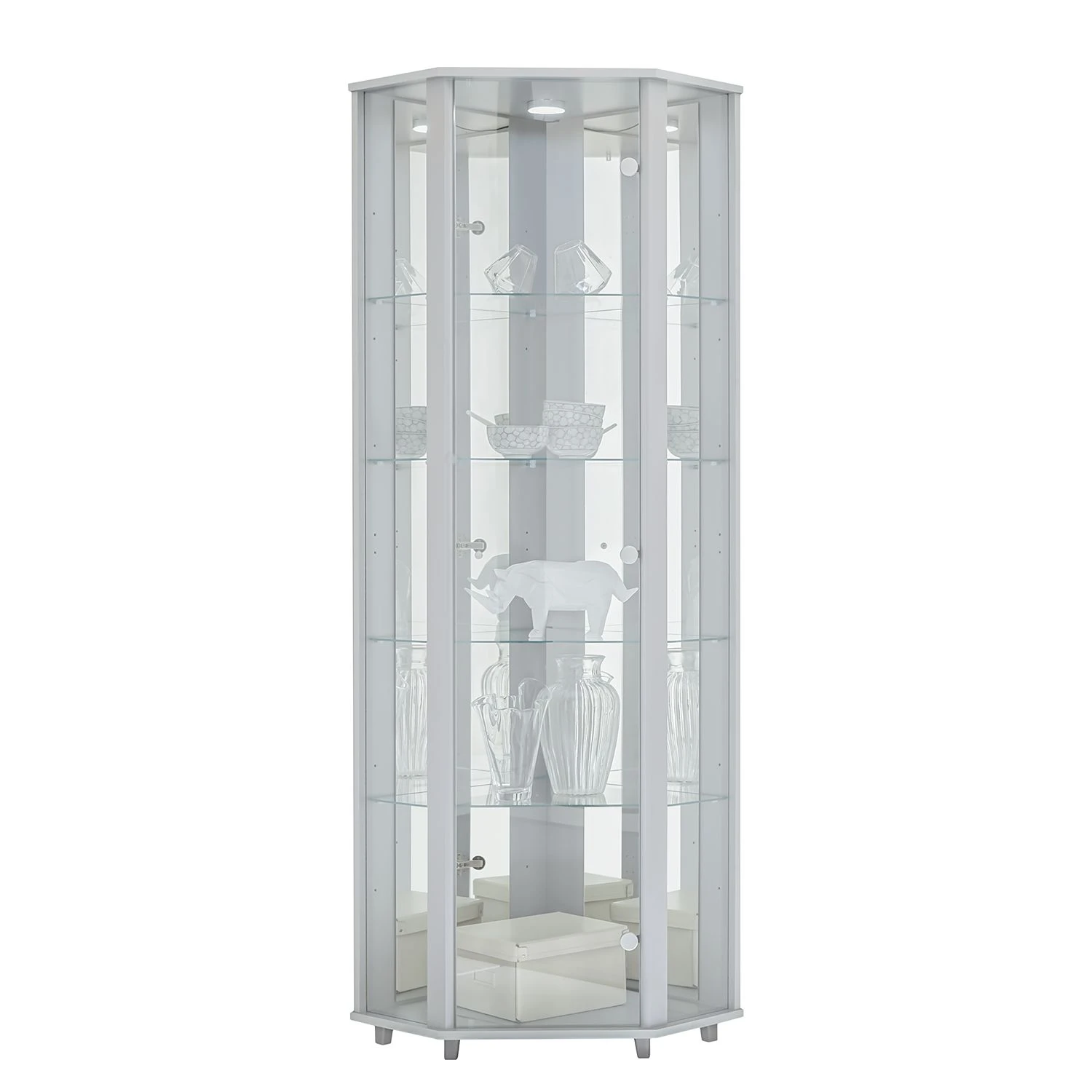 Fredriks Eckvitrine Amalia I - Inkl. Beleuchtung - Weiß 2 Fredriks Eckvitrine Amalia I - Inkl. Beleuchtung - Weiß – Bild 2