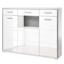 Loftscape Highboard Arco I - Hochglanz Weiß / Grau